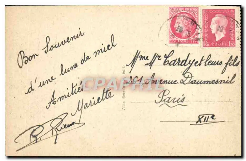 Cherbourg — O Cais de Caligny — Alex Bocquiaux editor, n°28 - Verso