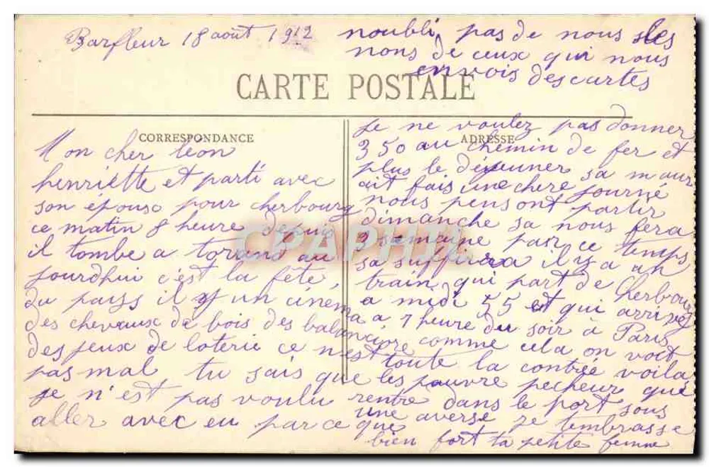 Cherbourg - O Ponte Giratório — Coleção P. B., Cherbourg, n°24 - Verso