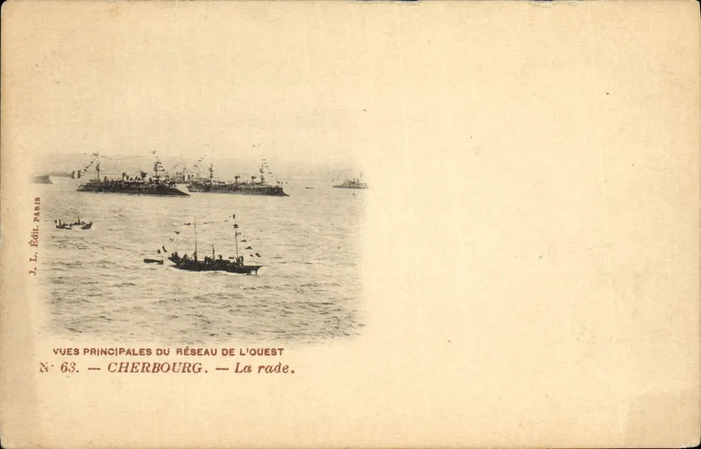 Cherbourg — Zatoka — J. L. Wydawnictwo, Paryż, N° 63 - Awers