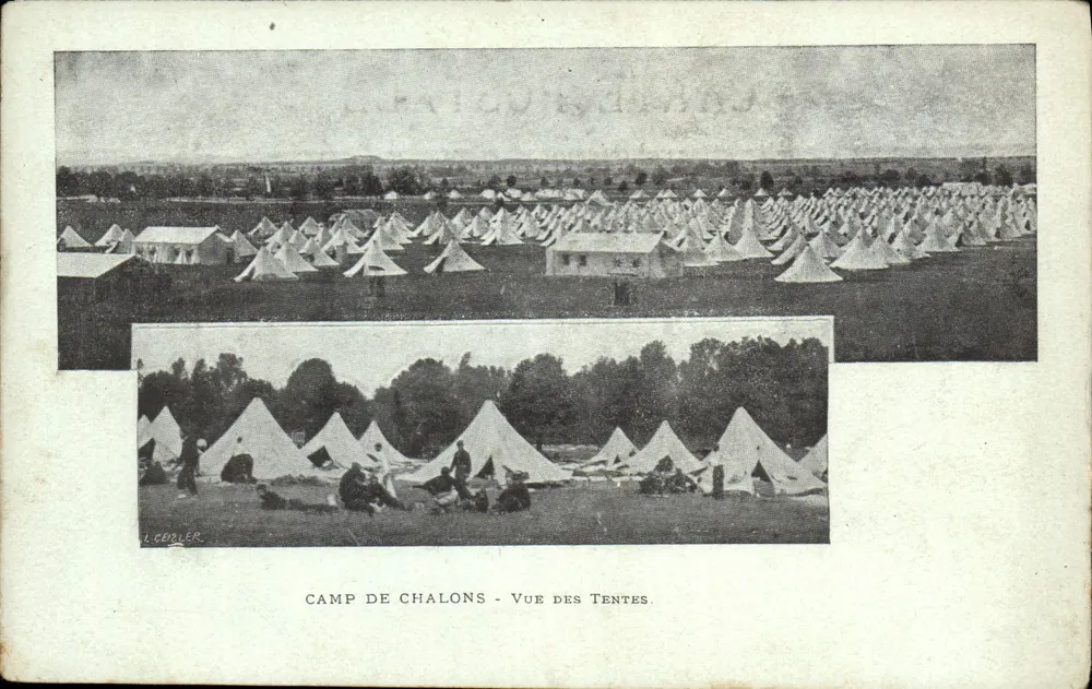 Lager Chalons — Ansicht der Zelte — L. CERLER - Vorderseite