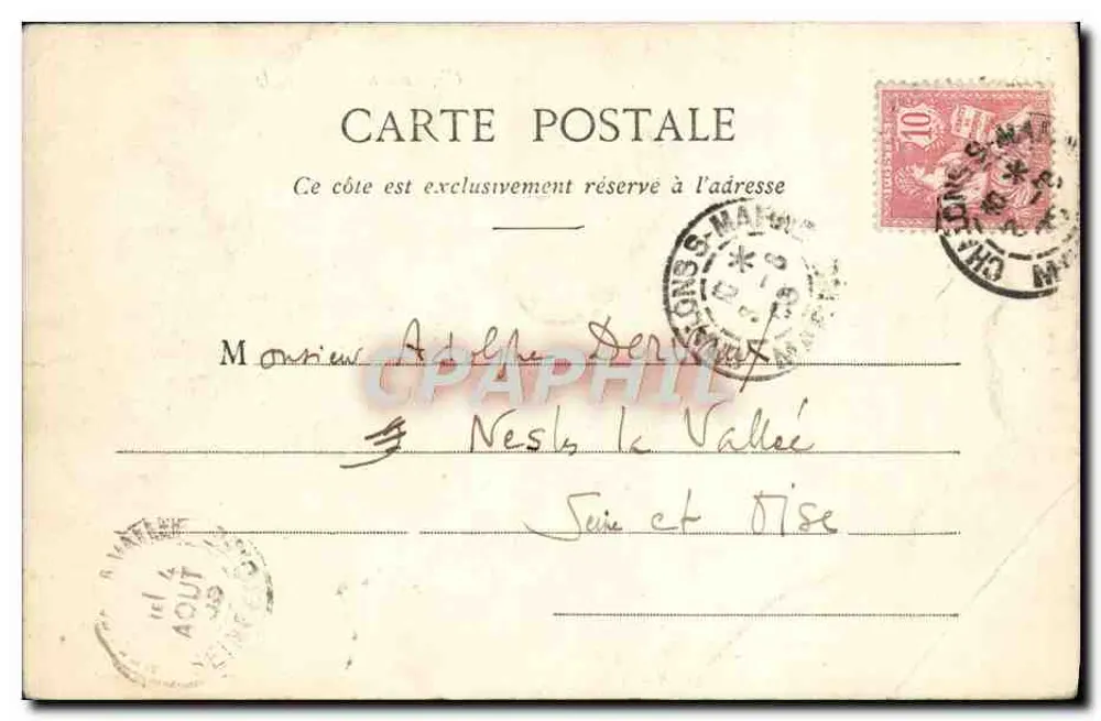 Portal der Kathedrale — Rue de Marne — Verlag G. Duraud, Châlons-sur-Marne - Rückseite