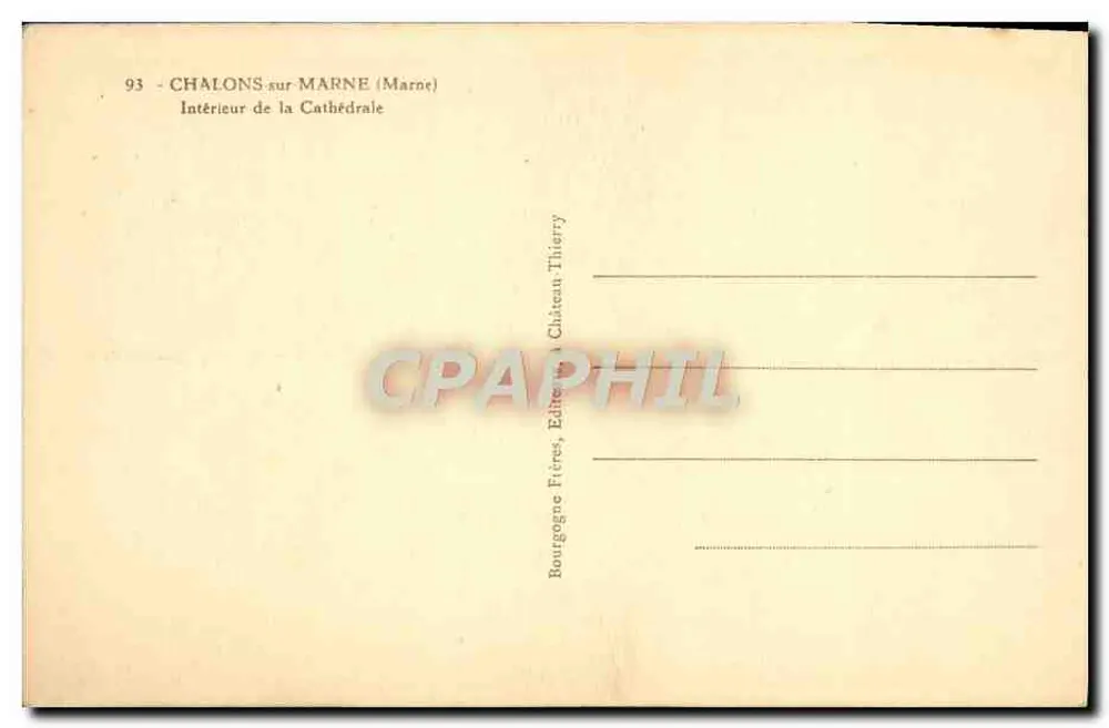 Interior da Catedral — Chalons-sur-Marne — G. Bourgogne - Verso
