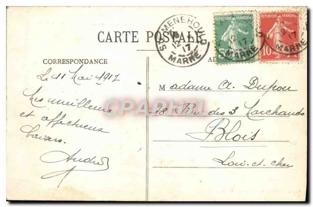 Sainte-Ménéhould - Das Rathaus — Verlag S. Molason, Nr. 319 - Rückseite