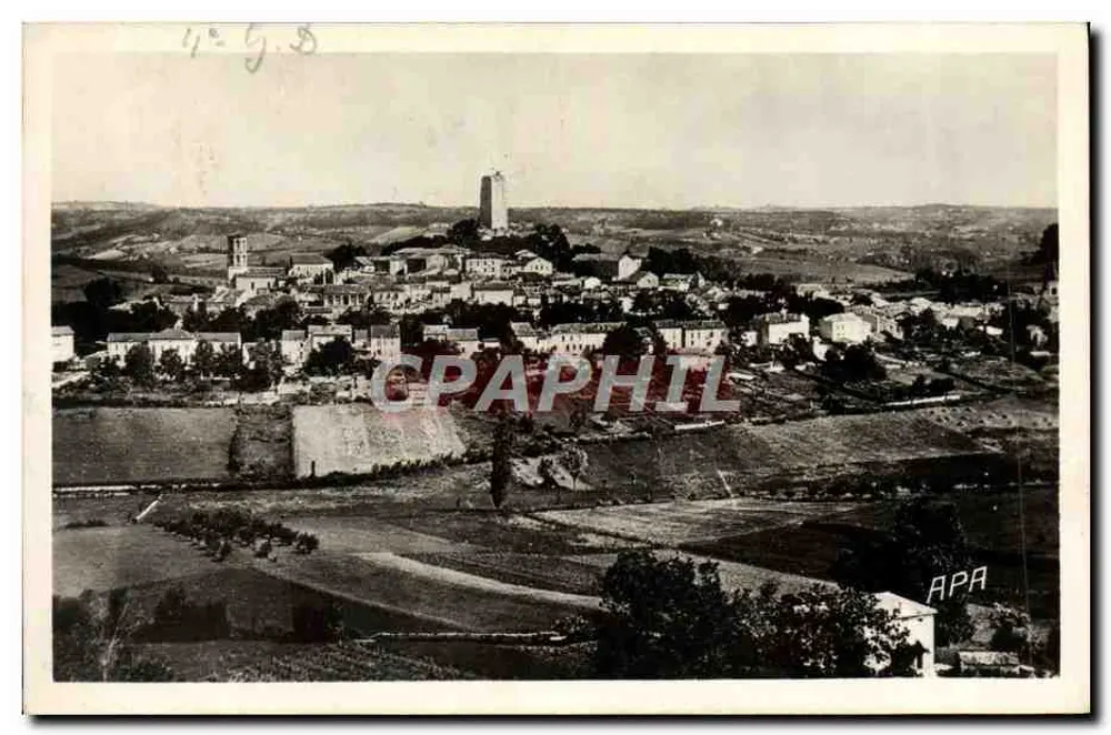 Montcuq (Lot) — Vista panoramica — Le Carte Arapoux - Recto