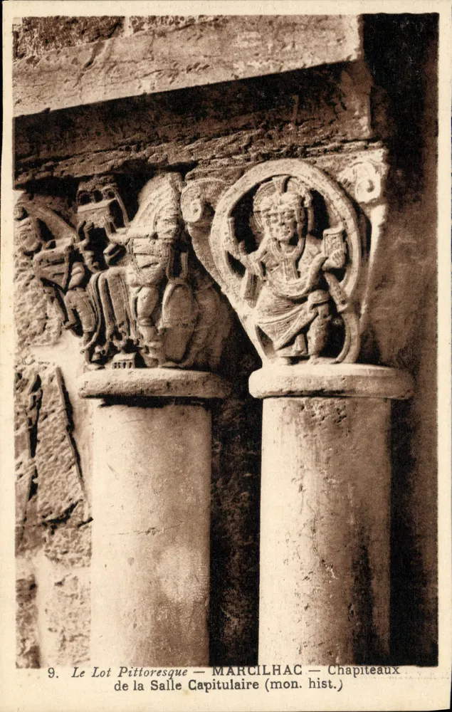 Pittoreskes Lot — MARCILHAC — Kapitelle der Kapitelhalle (historisches Denkmal) - Vorderseite