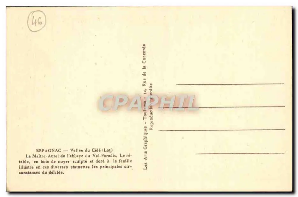 Espagnac — Tal des Célé (Lot) — Meisteraltar der Abtei Val-Paradis — geschnitztes und vergoldetes Nussbaumholz - Rückseite