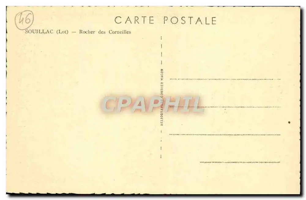 Soulillac (Lot) — Skalista skała Corneilles — Wydawca Naccon - Rewers