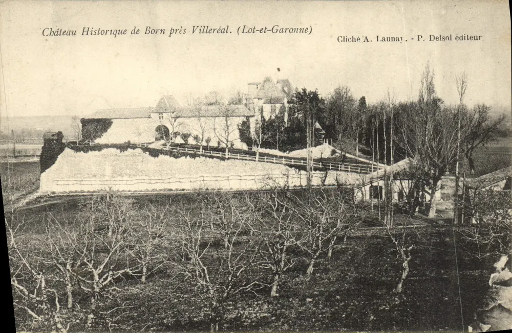 Historisches Schloss Born bei Villereal — Lot-et-Garonne — Foto A. Launay, Verlag P. Delsol - Vorderseite