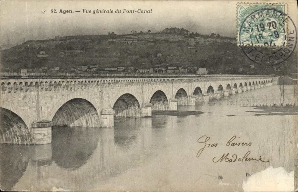 Agen — Vista geral do Pont-Canal — Editor: Fototipia Agen - Frente
