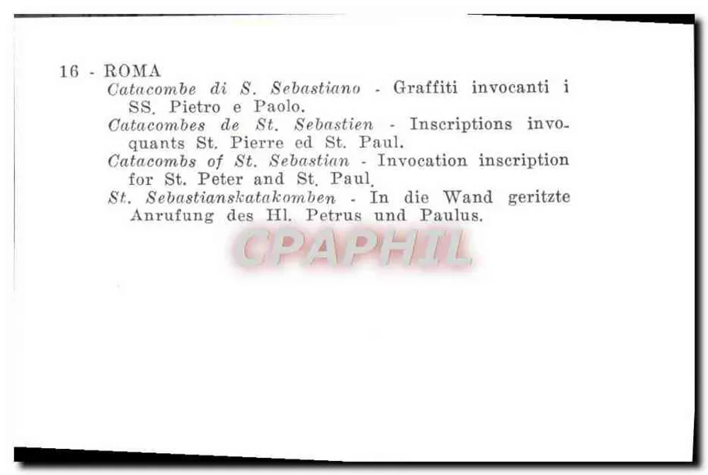 Katakomben von Saint-Sébastien — Einladende Inschriften für den Heiligen Petrus und Paulus — 16 - Rückseite