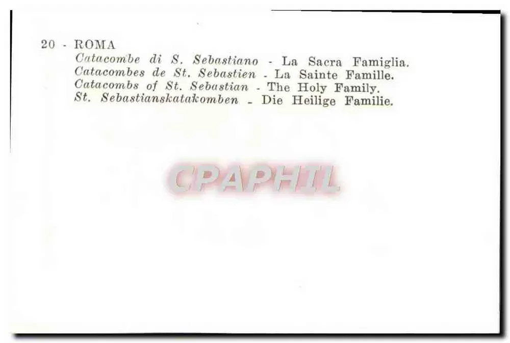 Katakomben von S. Sebastien — Die Heilige Familie — n°20 - Rückseite