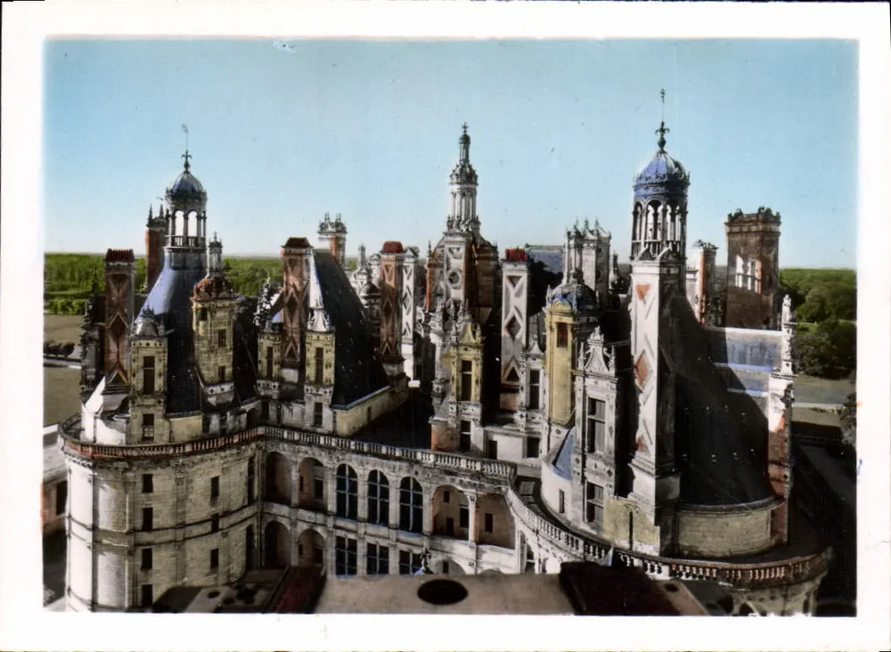 Château de Chambord — Gesamtansicht der Dächer und Terrassen — Éditions de Luxe « Estel » n° 2457 - Vorderseite