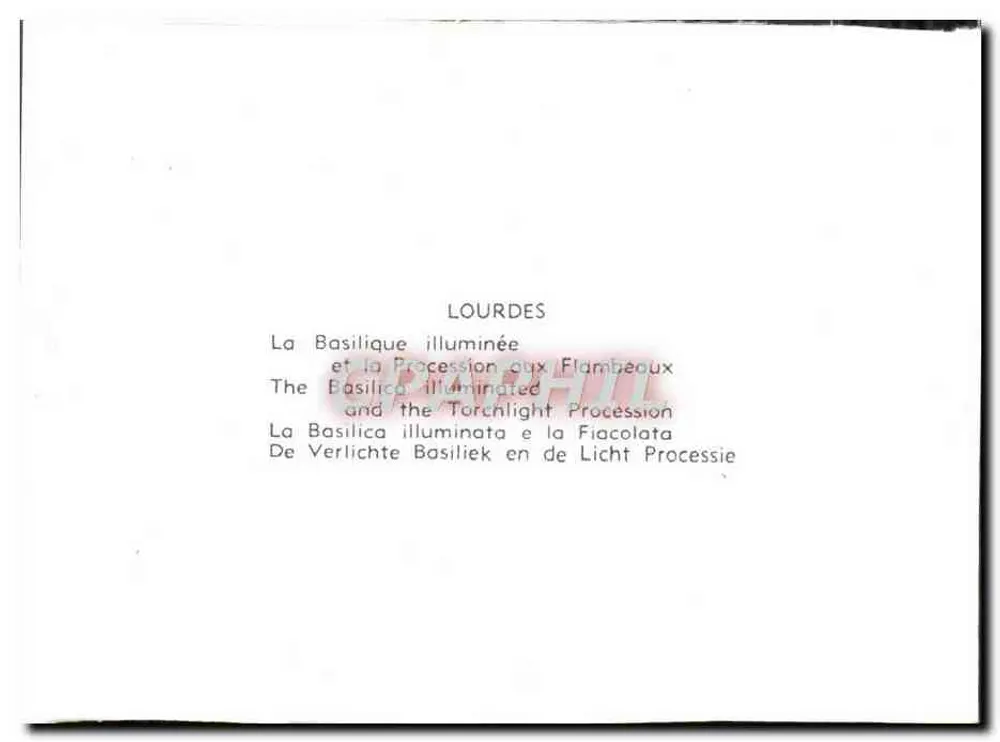 Lourdes — A Basílica iluminada e a Procissão com Fogueiras — - Verso