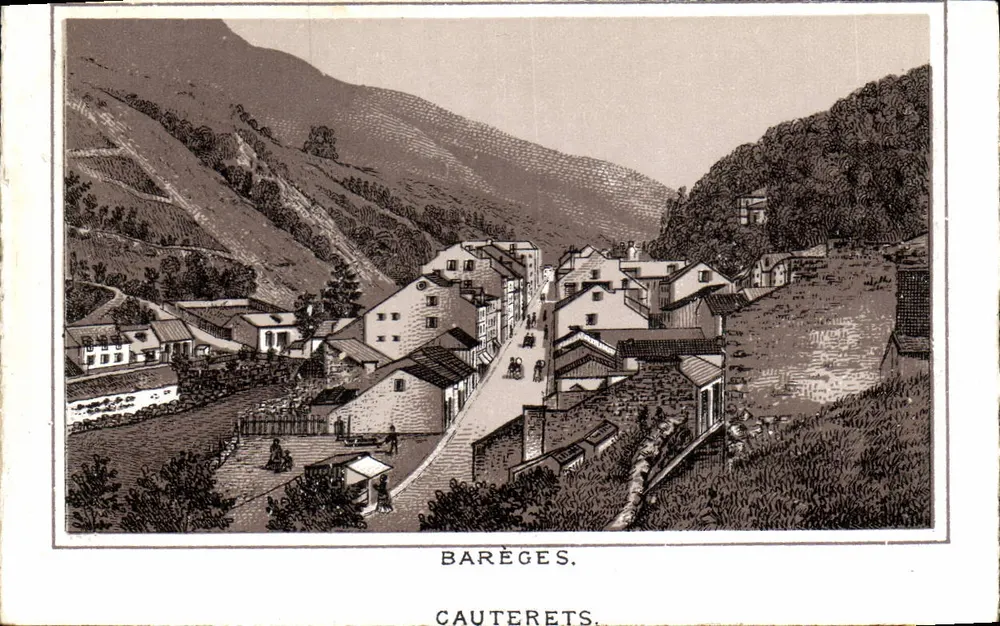 Barèges — vue du village encaissé entre montagnes — éditeur : Cauterets, n° 12345 - Vorderseite
