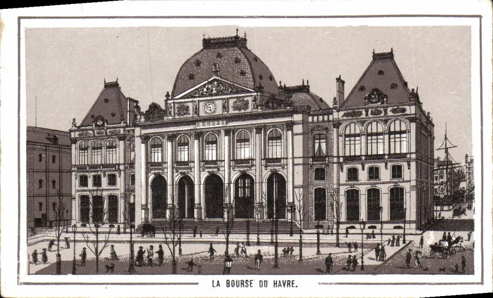 La Bourse du Havre — vue de l'édifice avec dôme et colonnades — éditeur : E. PELLETIER, n° 234 - Frente