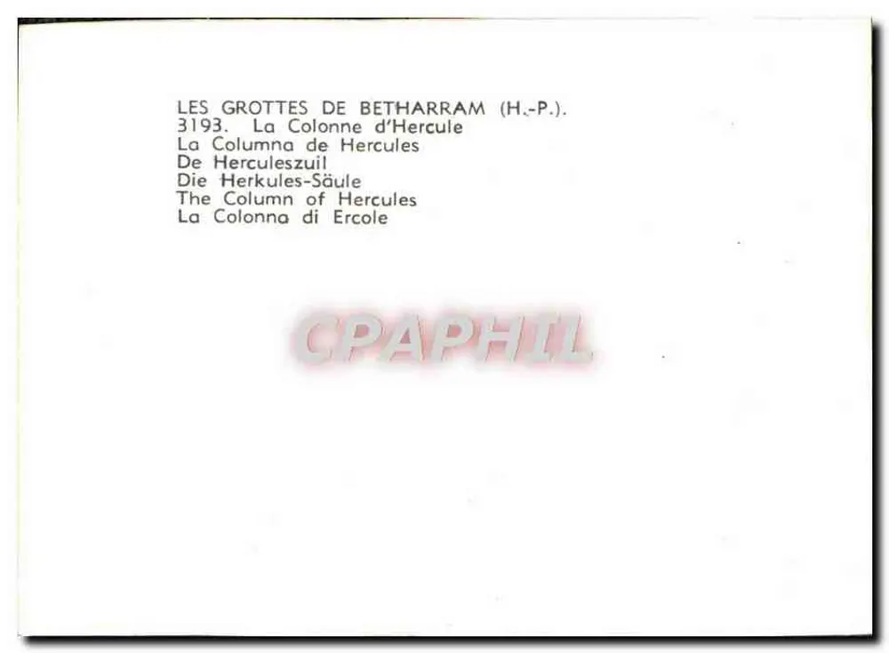 As Grutas de Betharram (H.-P.) — A Coluna de Hércules — Jove - Verso