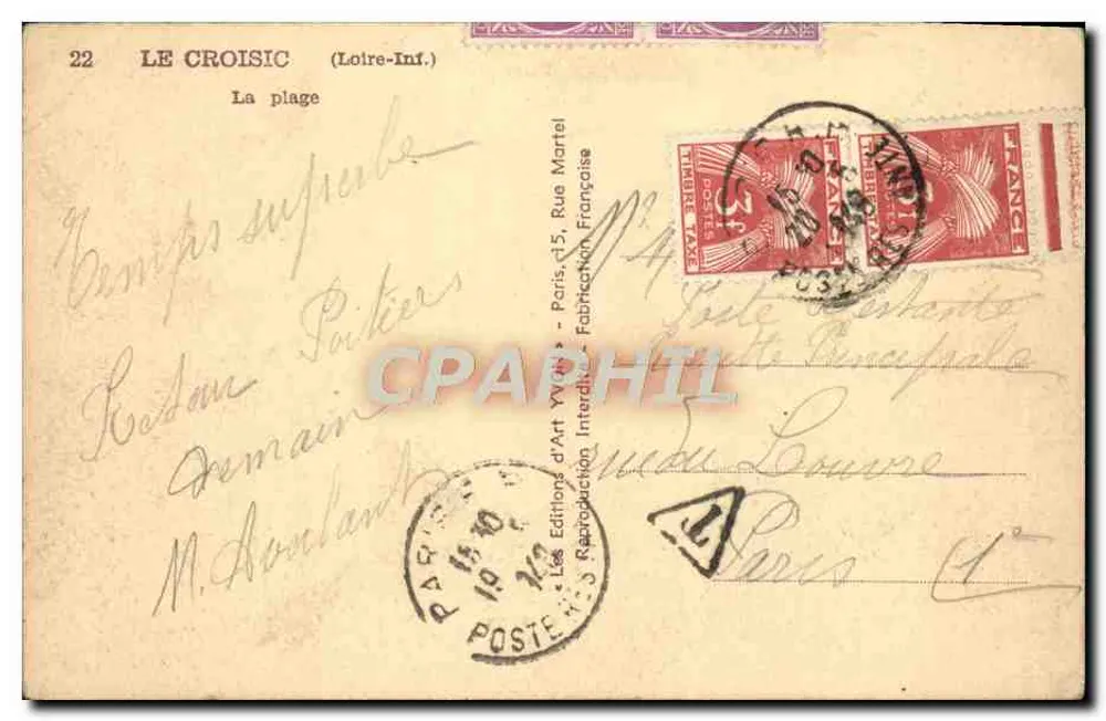 Le Croisic — A praia — Les Éditions d'Art Yvart - Verso