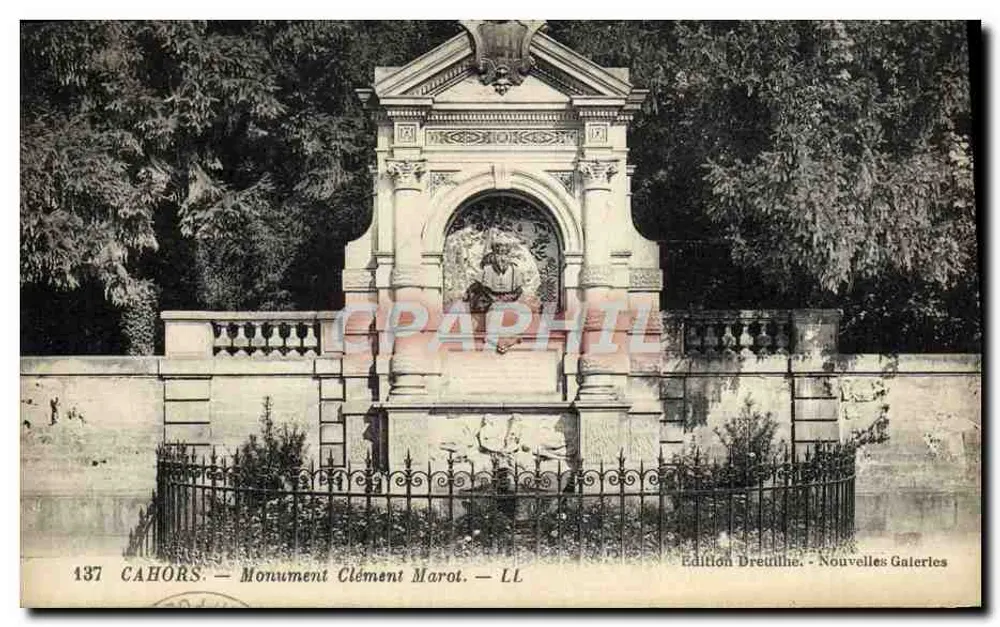 Cahors — Monument Clément Marot — Edição Dreuilhe, Novas Galerias - Frente