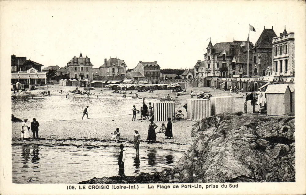 Le Croisic (Loire-Inf.) — La Plage de Port-Lin, Aufnahme vom Süden - Vorderseite