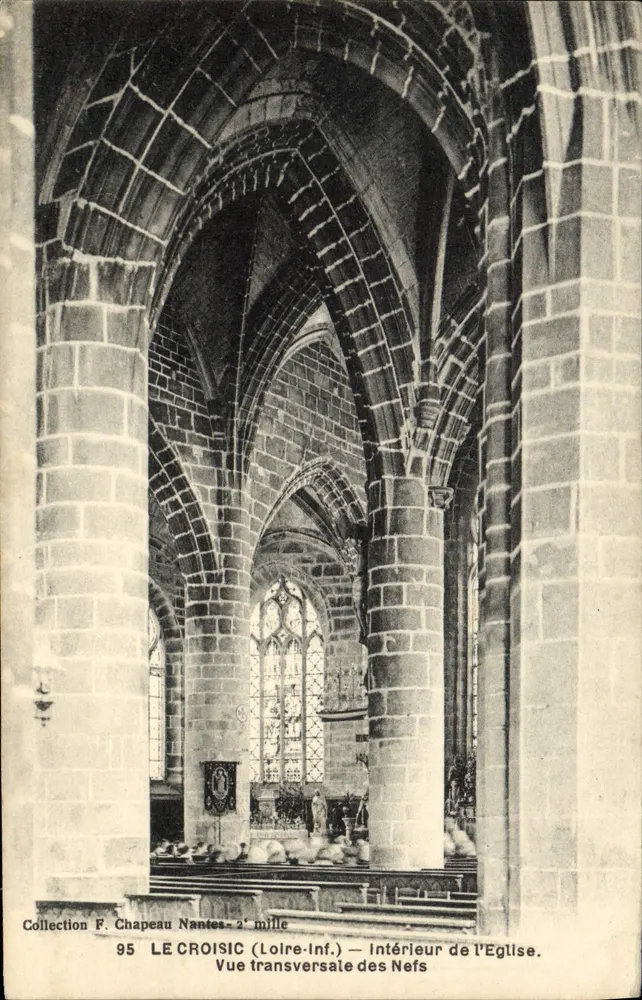 Le Croisic (Loire-Inf.) — Innenansicht der Kirche. Queransicht der Kirchenhallen — Sammlung F. Chapeau, Nantes, 2. Jahrtausend - Vorderseite