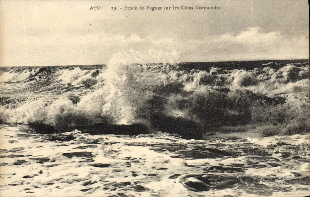 Estudo de Ondas nas Costas da Normandia — A+D 29 — editor A. Dubong, Calvados - Frente