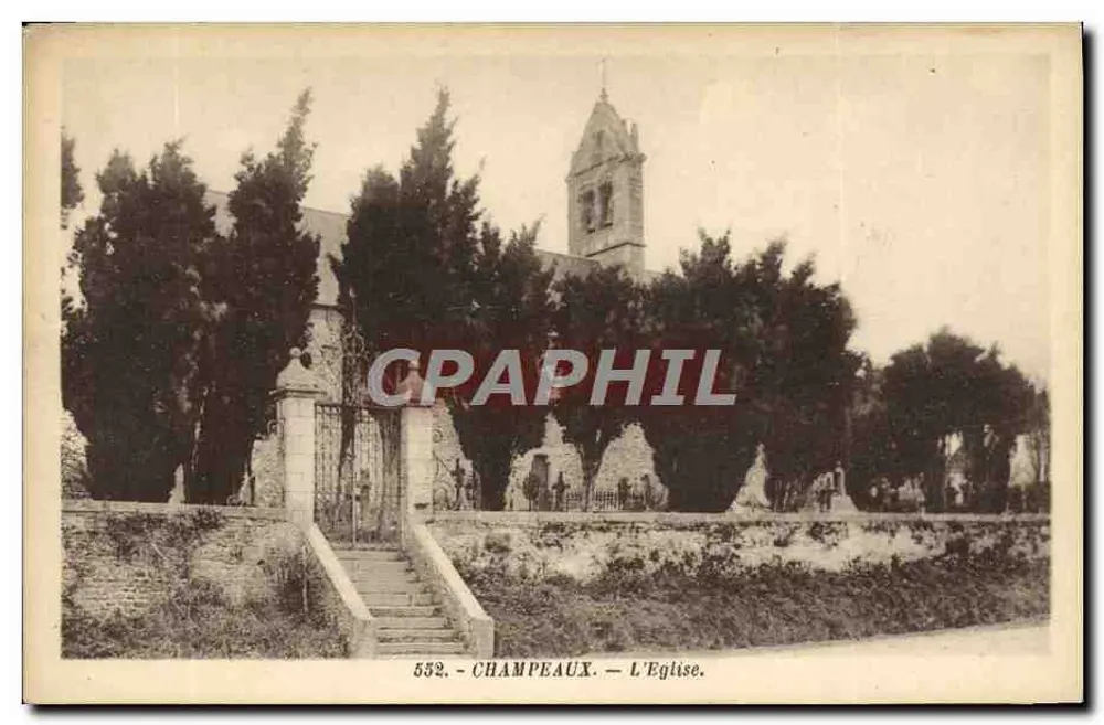 Champeaux — A Igreja — Edição E. Lecotetey, rua dos Judeus, Granville - Frente