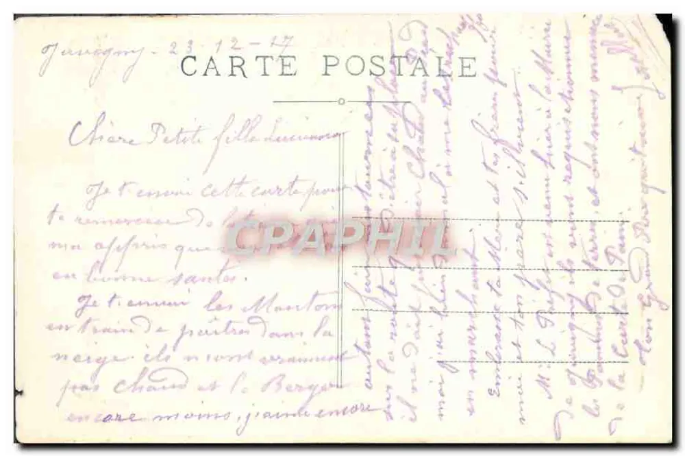 In der Normandie — Schafe auf der Weide — E. Roasssel, Verlag, Argentan - Rückseite