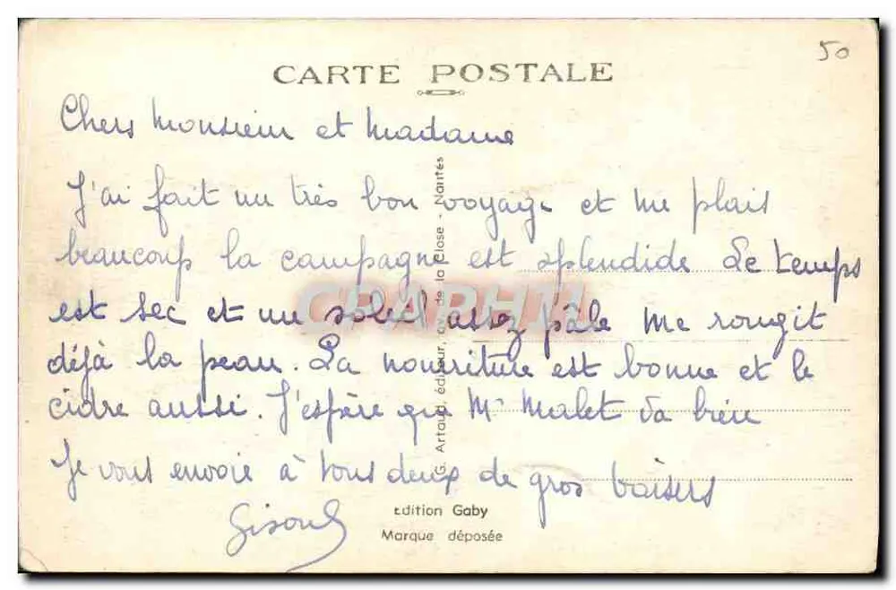 Pontaubault (Manche) — La Selune und die Brücke von Saint-Hilaire — Verlag Gaby - Rückseite