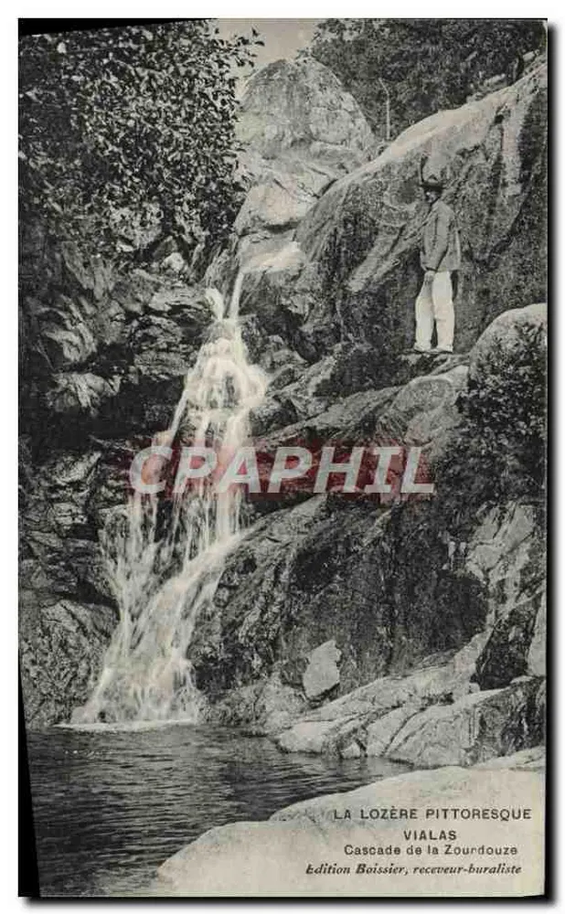 Die pittoreske Lozère — Wasserfall der Zourdouze — Édition Boissier, Postbeamter - Vorderseite