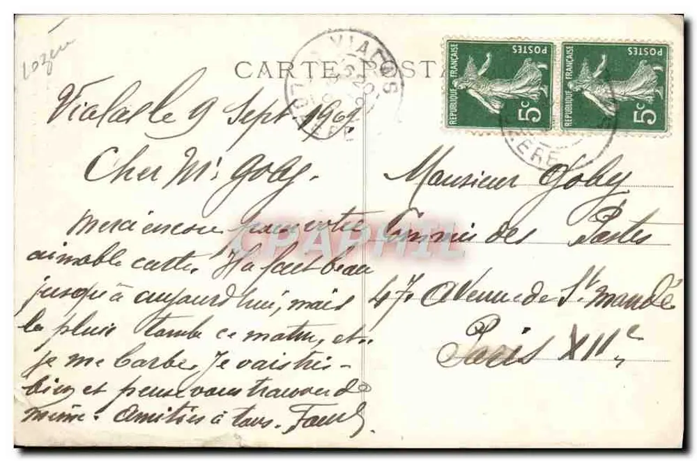 Die pittoreske Lozère — Wasserfall der Zourdouze — Édition Boissier, Postbeamter - Rückseite