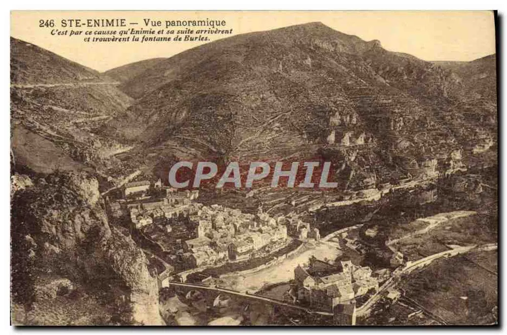 Ste-Enimie — Panoramablick — Verlag des Grand Hotel de La Malène (Lozère) Nr. 246 - Vorderseite