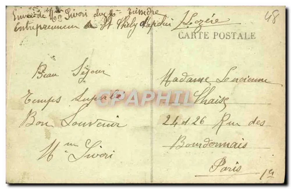 St-CHELY-d'APCHER — Avenue de la Gare und Toural-Quartier — La Lozère Illustrée, Nr. 104 - Rückseite