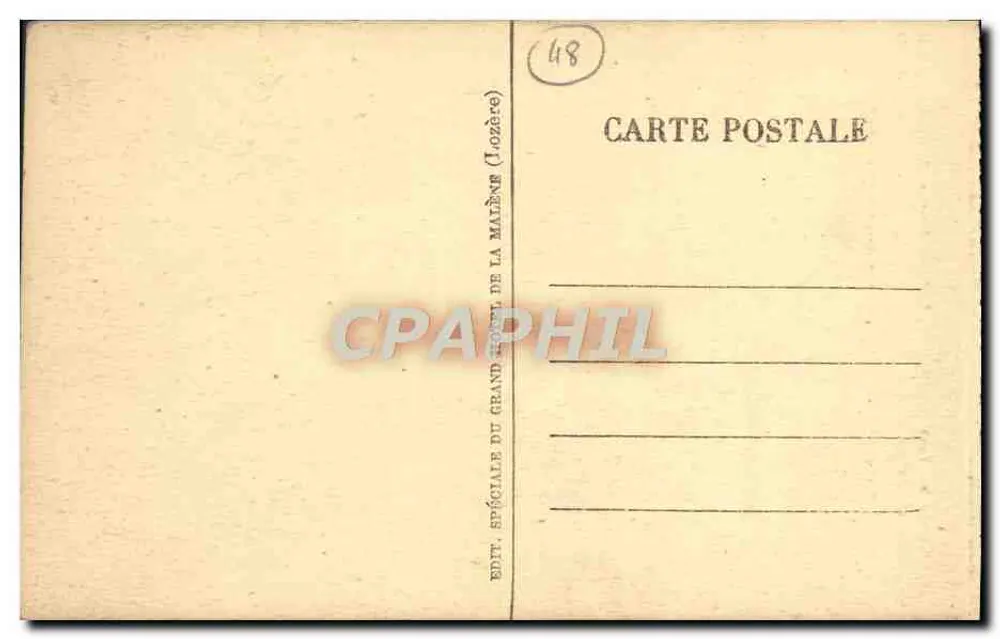 Gorges du Tarn — Roque Aiguille — Éditeur : Édit. Spéciale du Grand Hôtel de La Malène (Lozère) n°153 - Verso