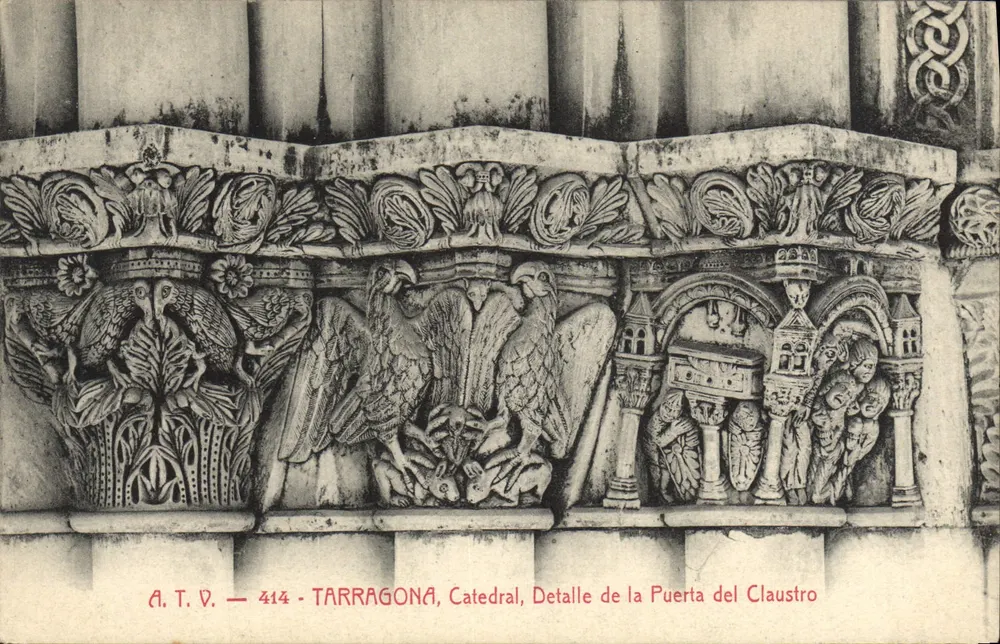 Tarragona, Kathedrale — Detail der Klosterpforte — A.T.V. 414 - Vorderseite
