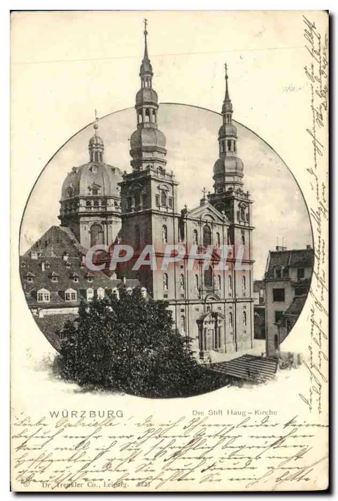 Würzburg — La Stift Haug-Kirche — Dr. Frankler Co., Leipzig, n° 423 - Recto