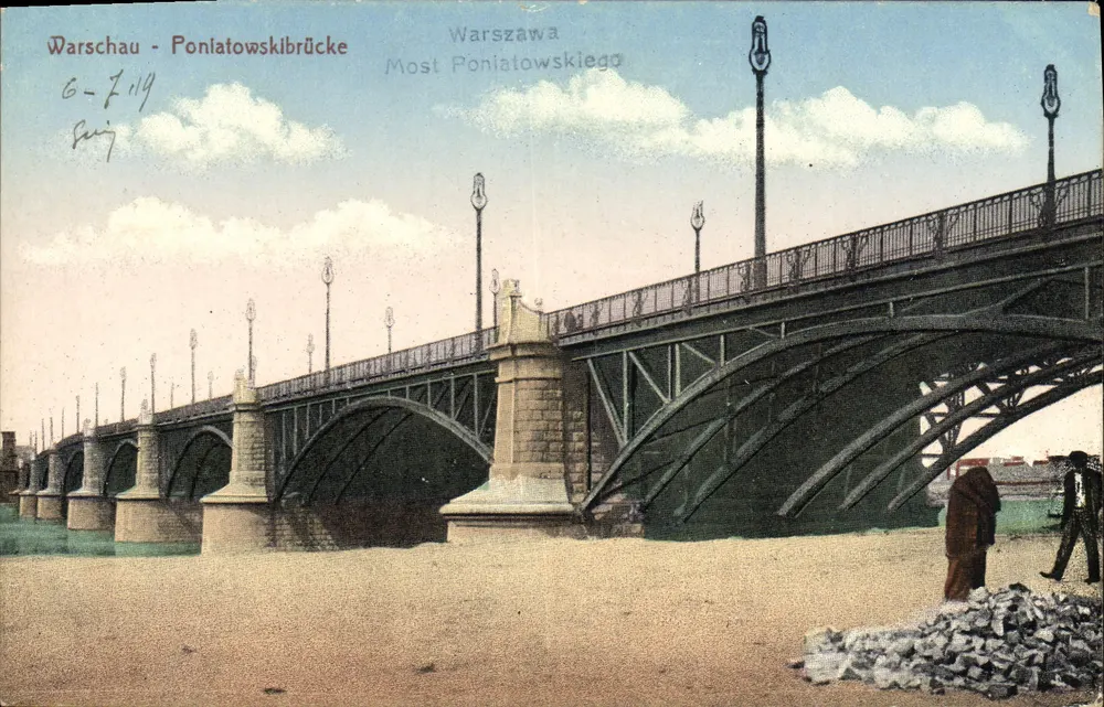 Varsóvia - Ponte Poniatowski — Ponte Poniatowski — editor anônimo, número de série não visível - Frente