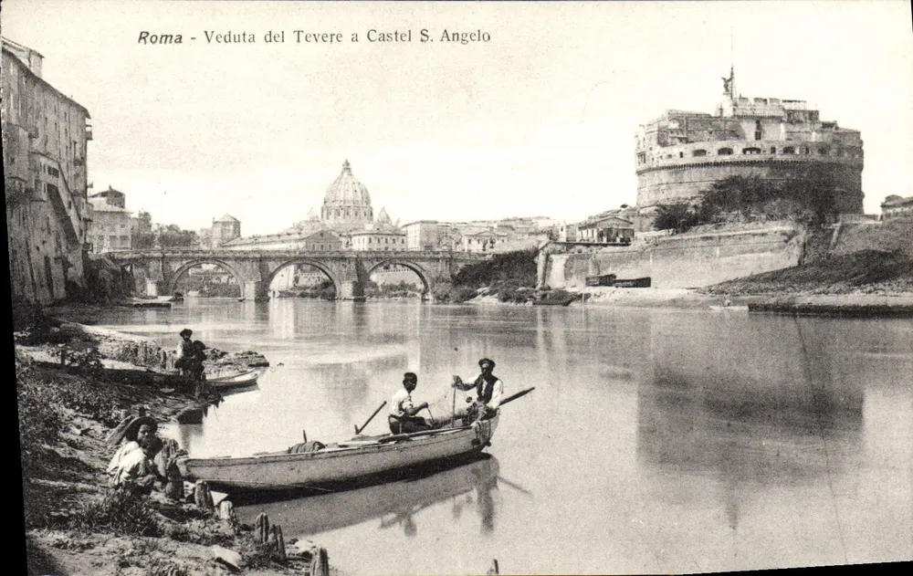 Rom - Blick auf den Tiber bei Castel S. Angelo — Fotografia Anderson, n° 60996 - Vorderseite