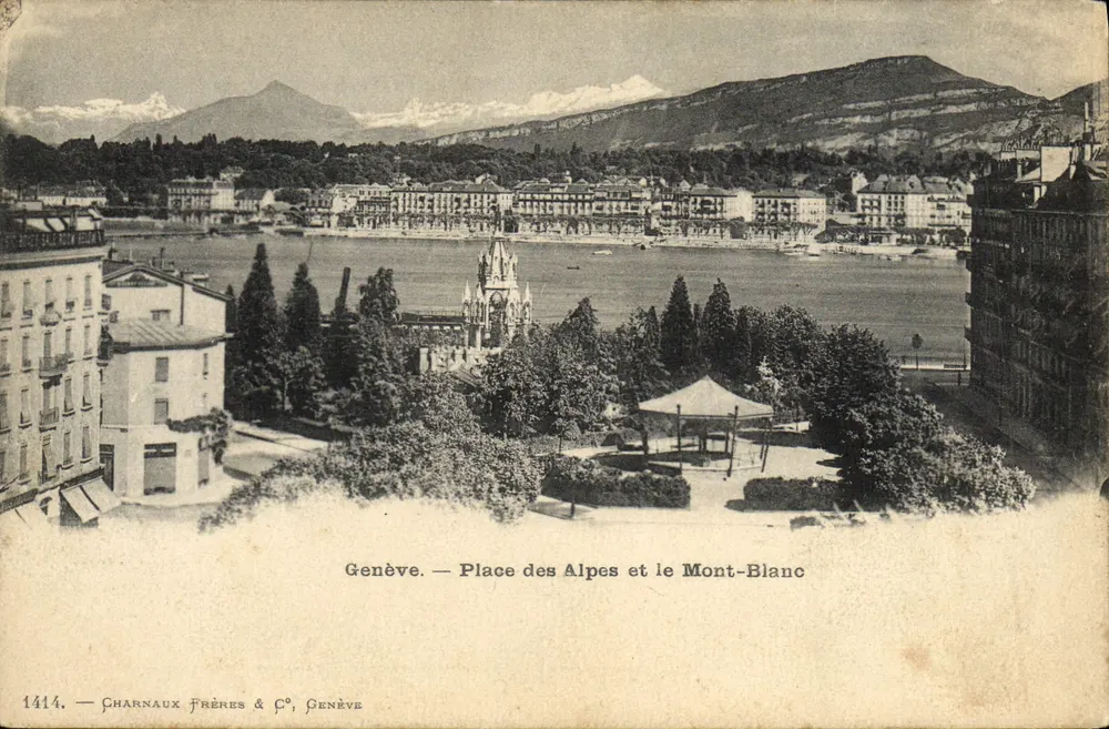 Genf — Place des Alpes und Mont Blanc — Charnaux Frères & Co, Genf, Nr. 1414 - Vorderseite