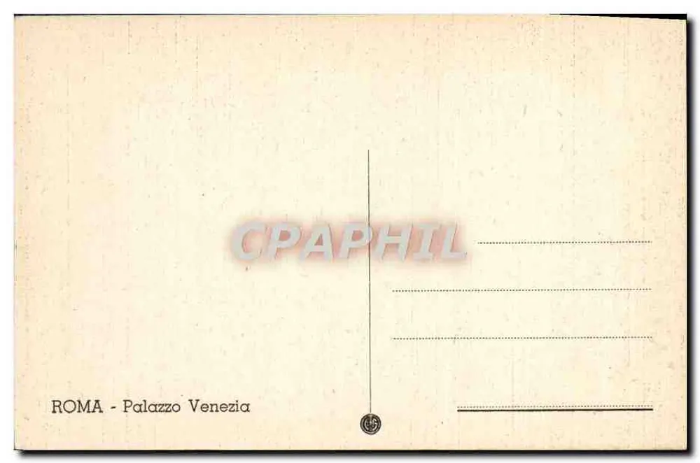 Roma - Palácio Veneza — editor desconhecido, número de série não visível - Verso