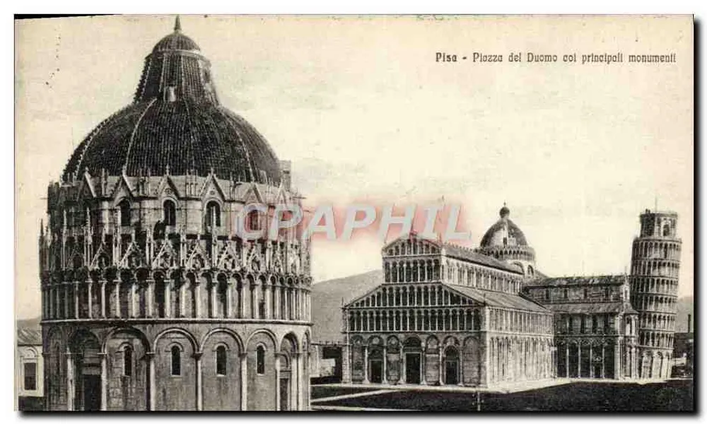 Pisa - Piazza del Duomo mit den wichtigsten Monumenten — Ediz. Primo Chiappini - Pisa - Vorderseite
