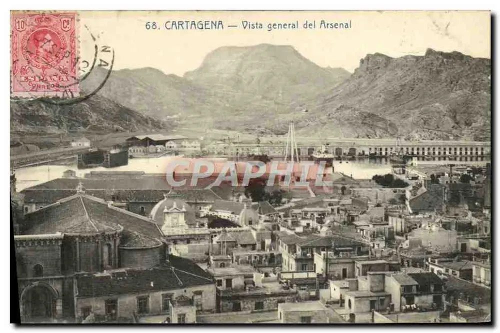 Cartagena — Allgemeiner Blick auf das Arsenal — Anonymer Verleger, Nr. 68 - Vorderseite