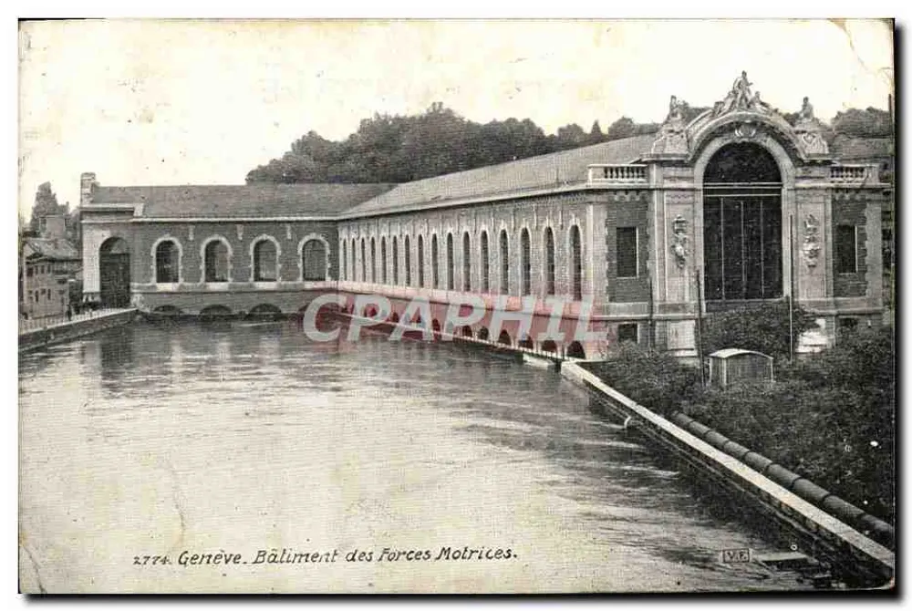 Genève — Bâtiment des Forces Motrices — éditeur V.G. n° 2774 - Frente