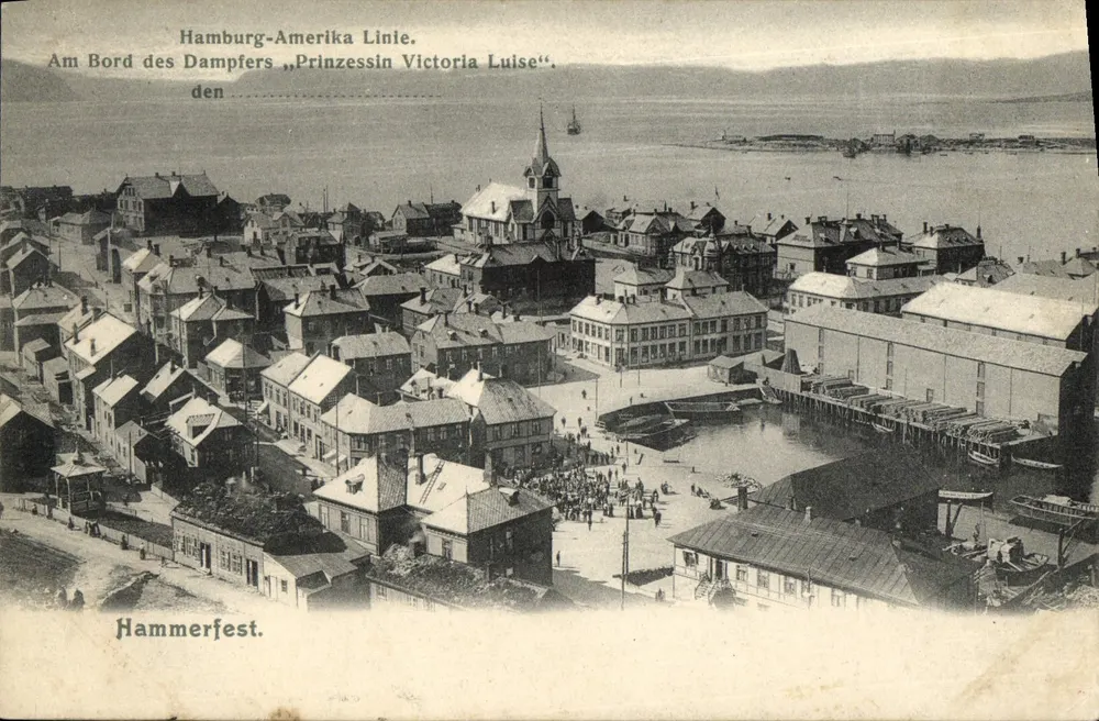Vue de Hammerfest — port et ville — éditeur Hamburg-Amerika Linie, n° de série non visible - Recto