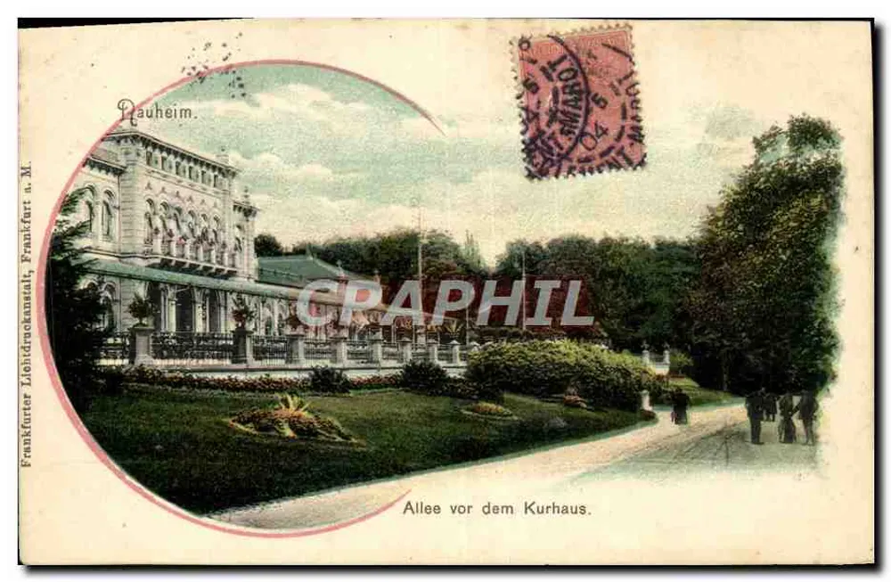 Allee vor dem Kurhaus — Pauheim a. M. — Frankfurter Lithographieanstalt - Vorderseite