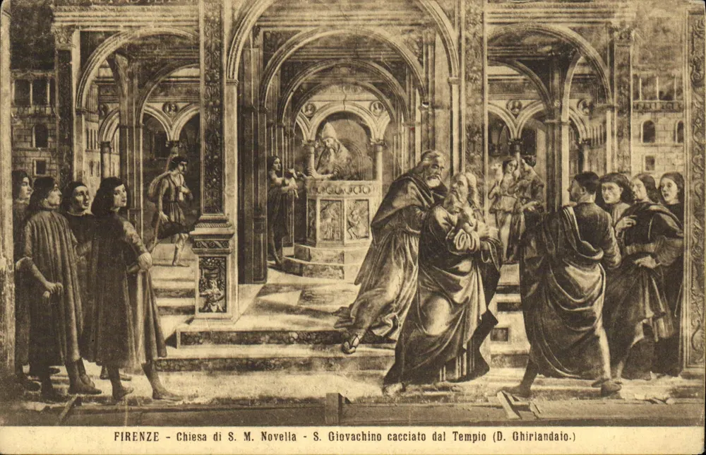 FLORENZ - Kirche S. M. Novella - S. Giovachino aus dem Tempel vertrieben (D. Ghirlandaio.) - Vorderseite