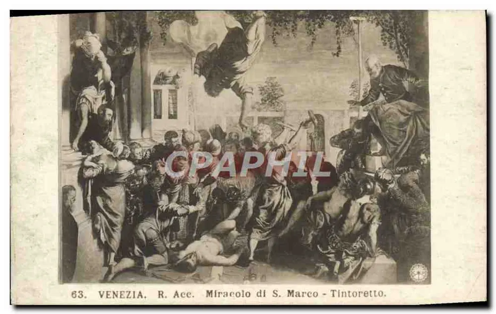 Veneza. R. Ace. Milagre de S. Marco - Tintoretto. - Frente