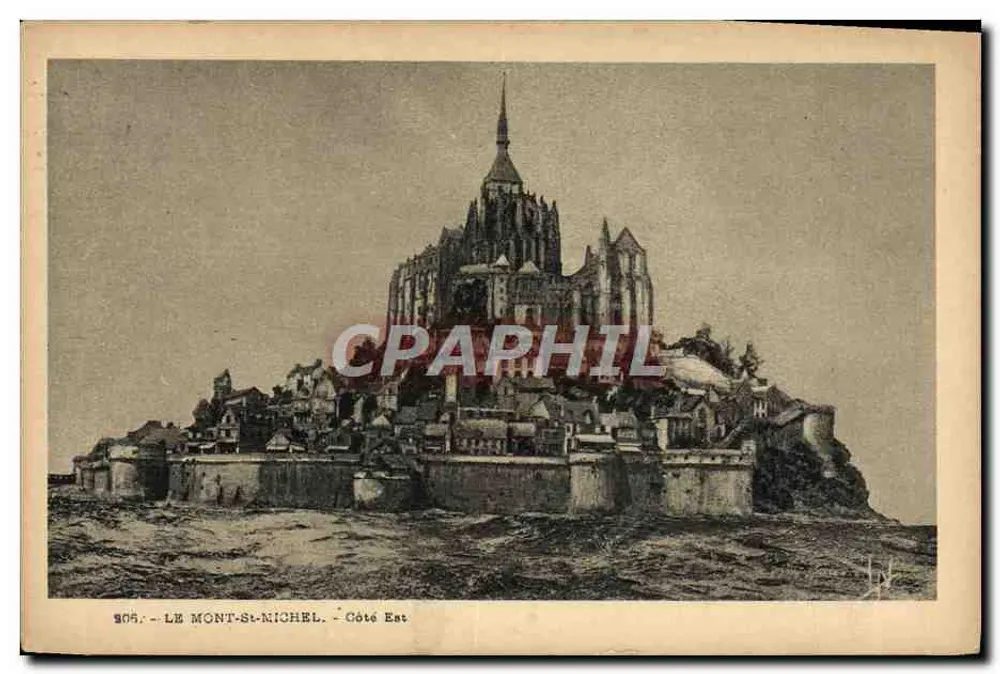 O Mont-Saint-Michel — Lado Leste — Editor não identificado, n° de série 905 - Frente