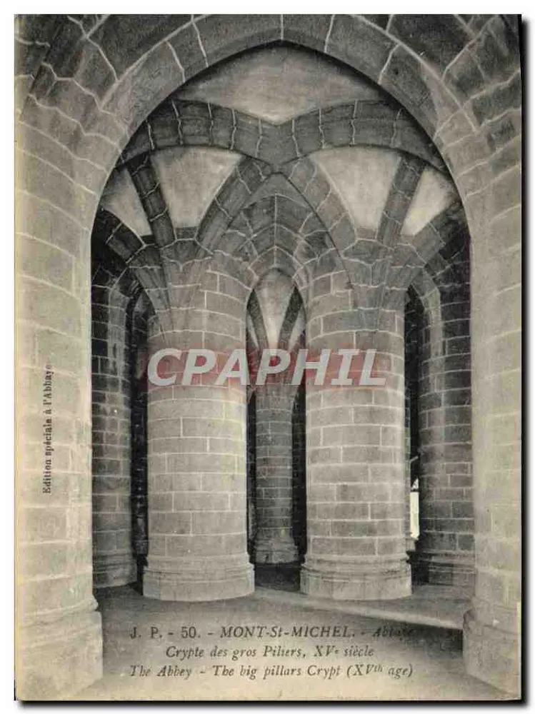 Cripta dos grandes pilares — Mont-Saint-Michel — J.P. - 50 - Frente