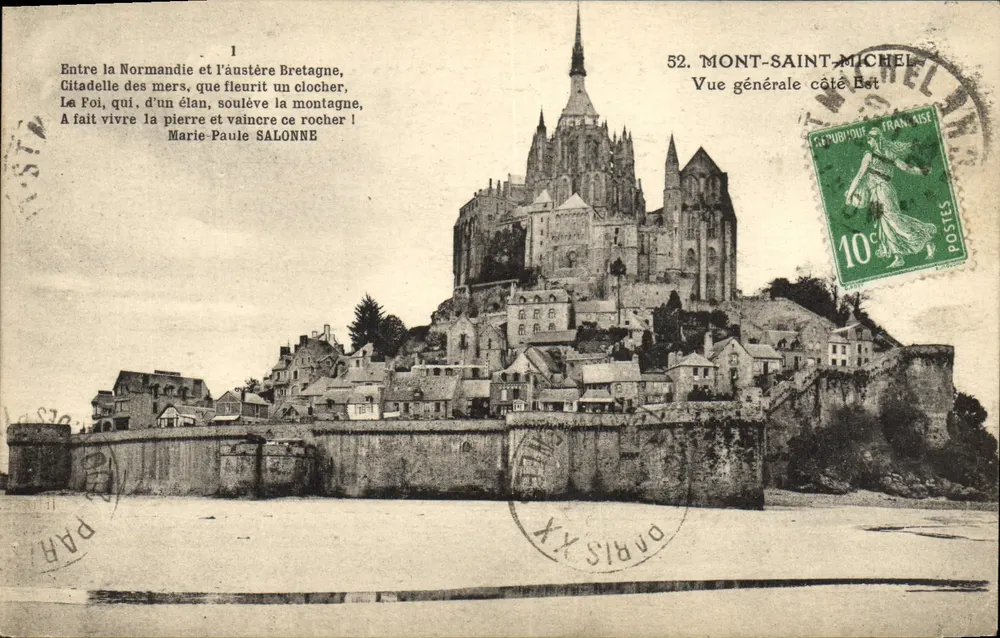 Mont-Saint-Michel — Allgemeine Ansicht von Osten — J. Nozaïs, Nantes, n°52 - Vorderseite