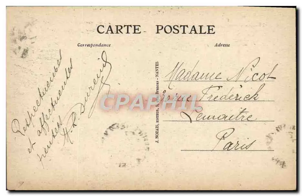 Mont-Saint-Michel — Allgemeine Ansicht von Osten — J. Nozaïs, Nantes, n°52 - Rückseite
